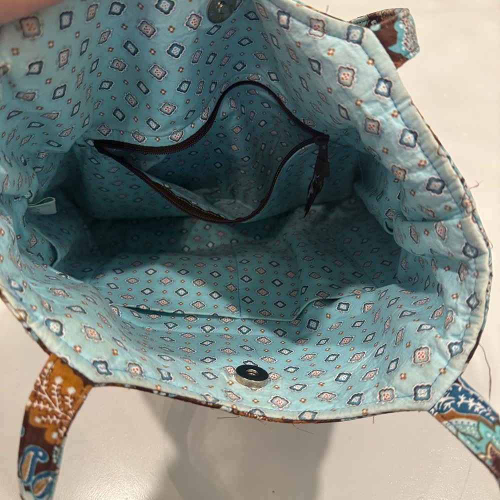 Vera Bradley Java Blue Shoulder Tote Bag Retired Print 2006 Y2K - Picture 6 of 13